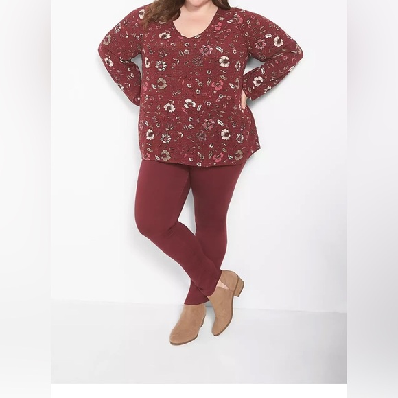 Lane Bryant Floral Long Sleeve Blouse Size M/L Or 10/12 - Picture 1 of 7